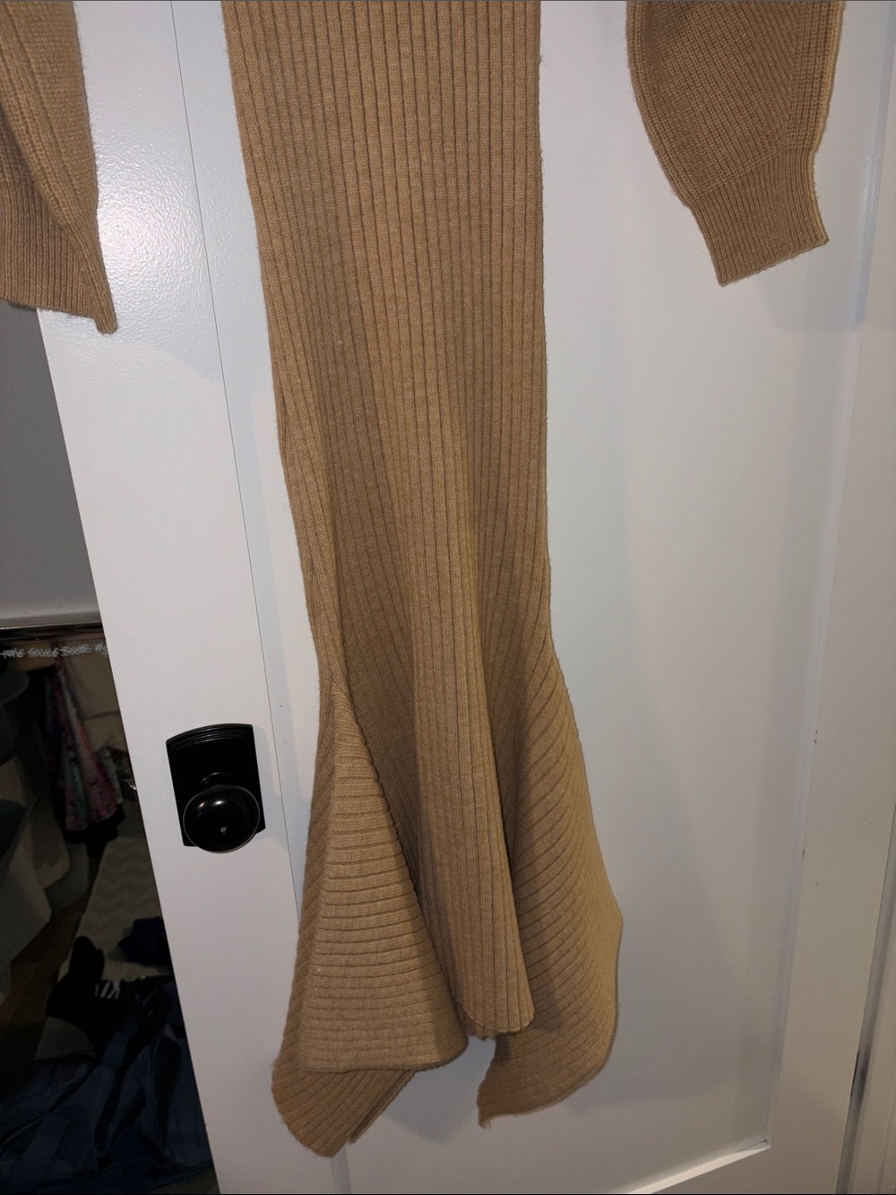 FashionNova Bria Belted Dress mocha Elegant Tan Knit Dress size XS - Picture 14 of 16
